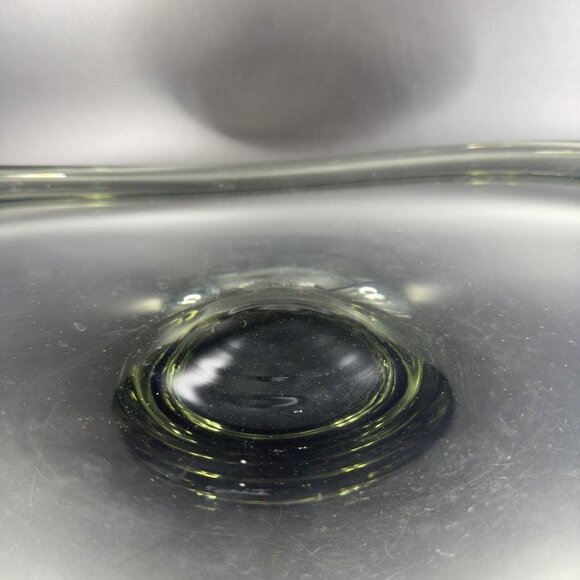 Vintage MCM Holmegaard Per Lutken Smoked Extra Large Art Glass Bowl Dish Signed - Picture 5 of 16